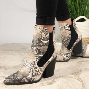 Snake ankle booties